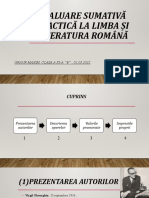 Evaluare sumativă practică la limba și literatura română