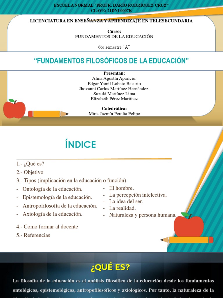 Fundamentos Filosóficos de La Educación | PDF