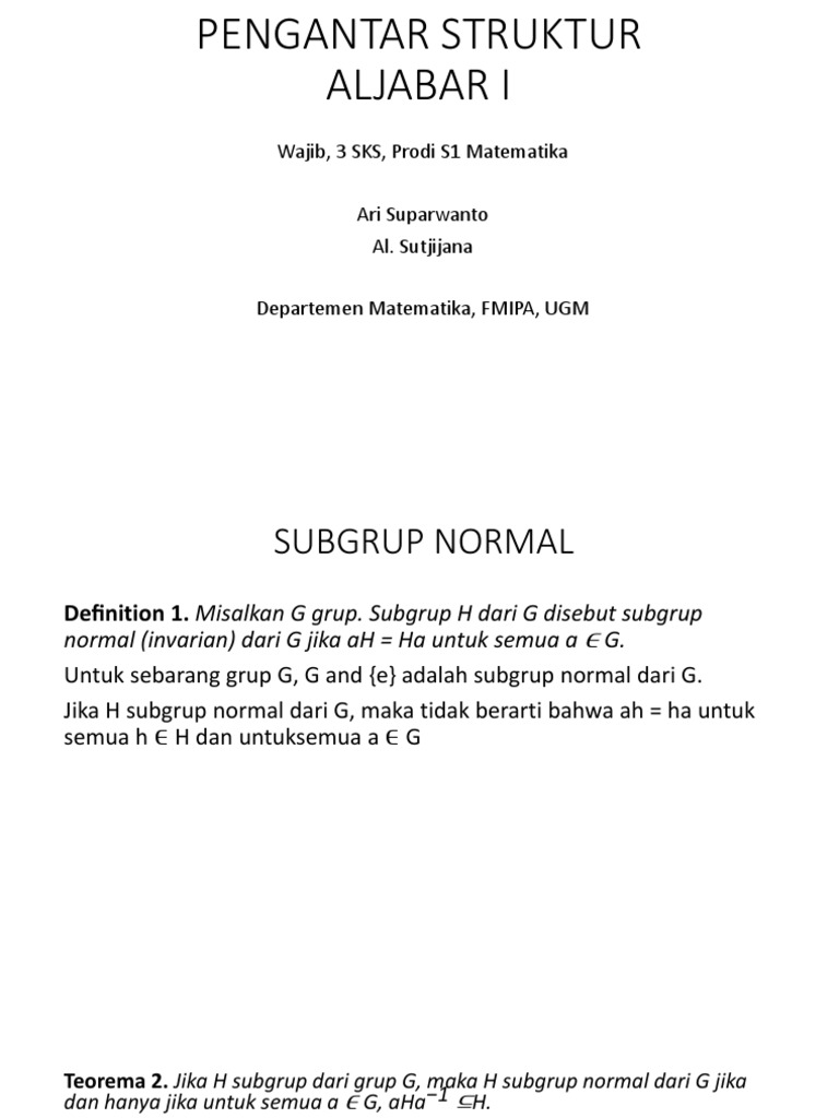 Subgrup Normal | PDF