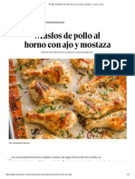 Receta de Muslos de Pollo Al Horno Con Ajo y Mostaza - Cocina y Vino