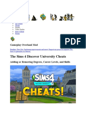 The Sims 4: Discover University Cheats & Cheat Codes - Cheat Code Central