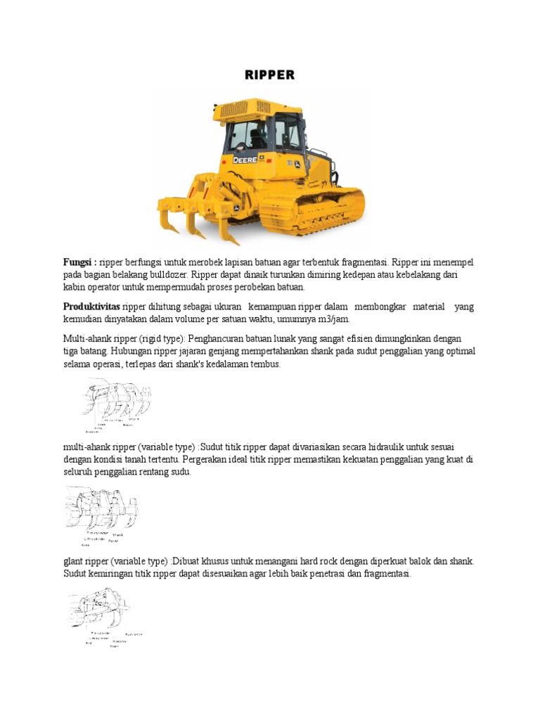 Fungsi dan Jenis Ripper pada Bulldozer | PDF