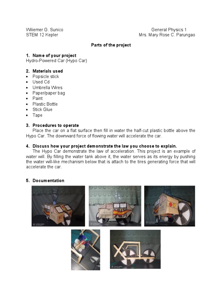 Parts of The Project 1. Name of Your Project 2. Materials Used | PDF ...