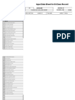 Input Data Sheet For E-Class Record: Region Division District School Name School Id