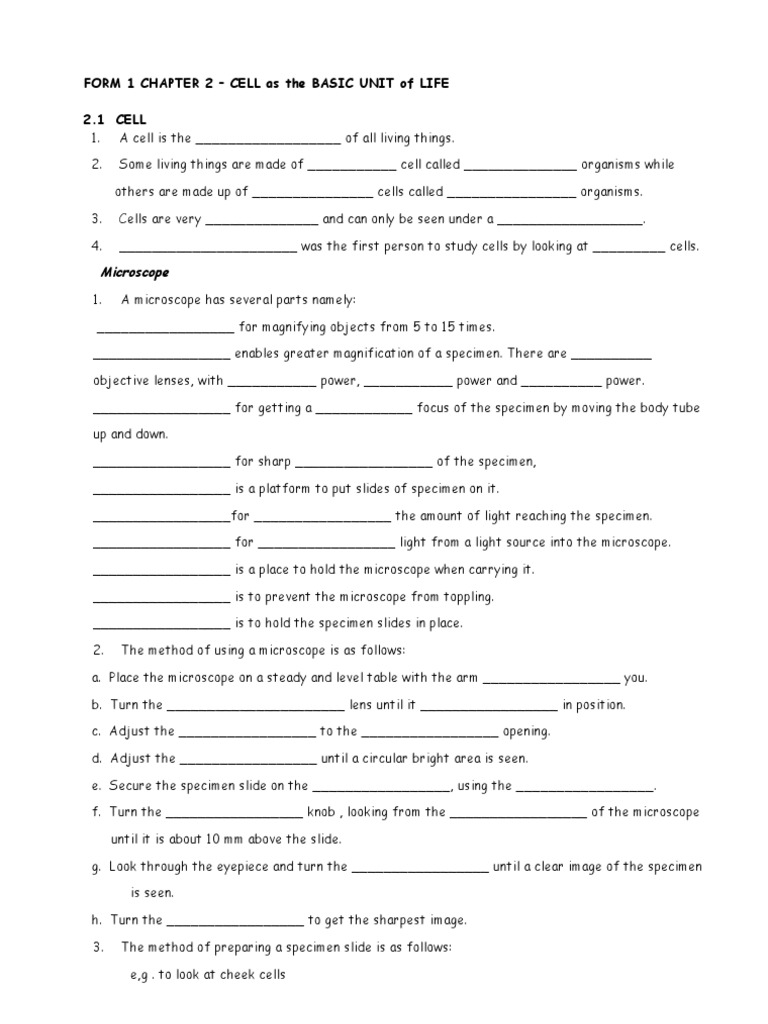 Form 1 Chapter 2 | PDF