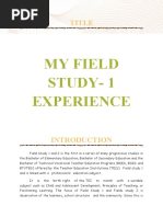 My Field Study-1 Experience: Title