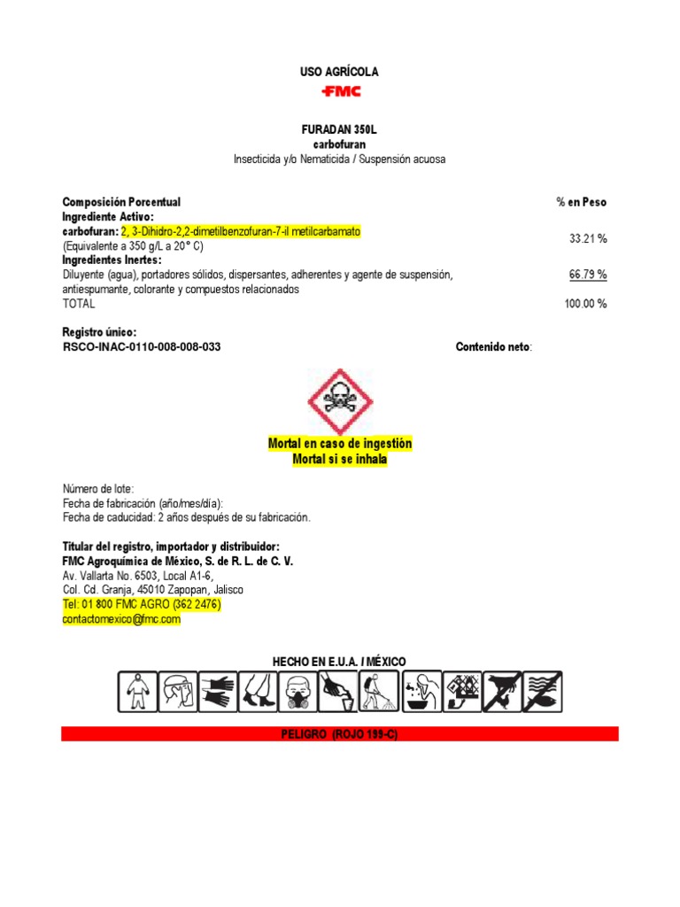 Ficha Tecnica Furadan 350L | PDF