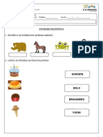 Atividade diagnóstica escolar com exercícios de contagem e operações