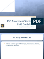 ISO Awareness Seminar: EMS Guidelines: Benguet Corporation (Assay and Met Lab)