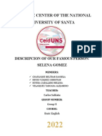 Language Center of The National University of Santa: Descripcion of Our Famous Person: Selena Gomez