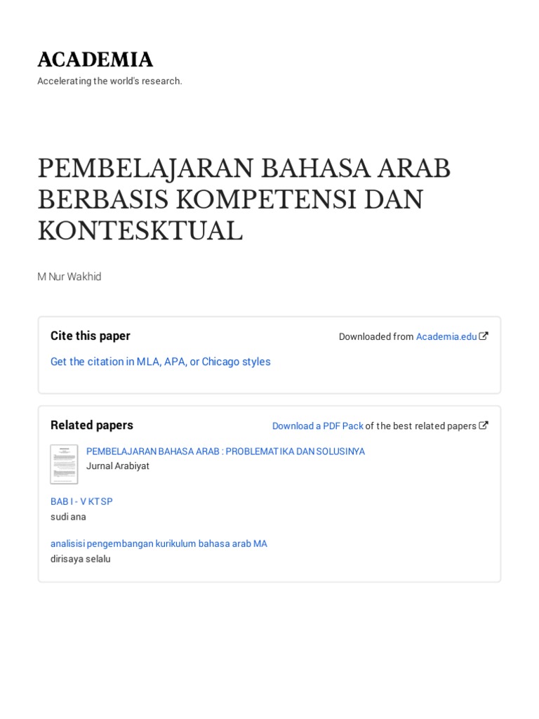 Kompetensi dalam Pembelajaran Bahasa Arab | PDF | Career & Growth