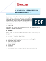 Protocolo de Desinfección de Buses Paradox