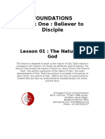 Foundations Track One: Believer To Disciple: Lesson 01: The Nature of God