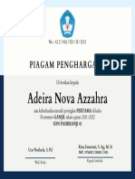 Blue Minimalist School Certificate of Excellence