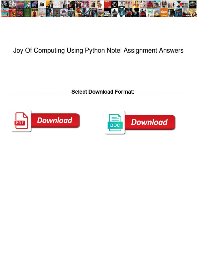 Joy of Computing Using Python Nptel Assignment Answers | PDF ...