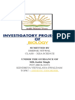 Investigatory Project Work OF: Biology