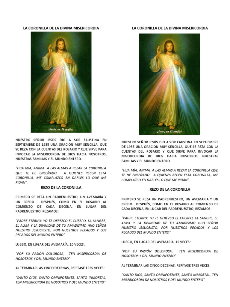 La Coronilla de La Divina Misericordia | PDF | Rosario | orador del Señor