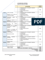 Cuadro de actividades 1ero básico