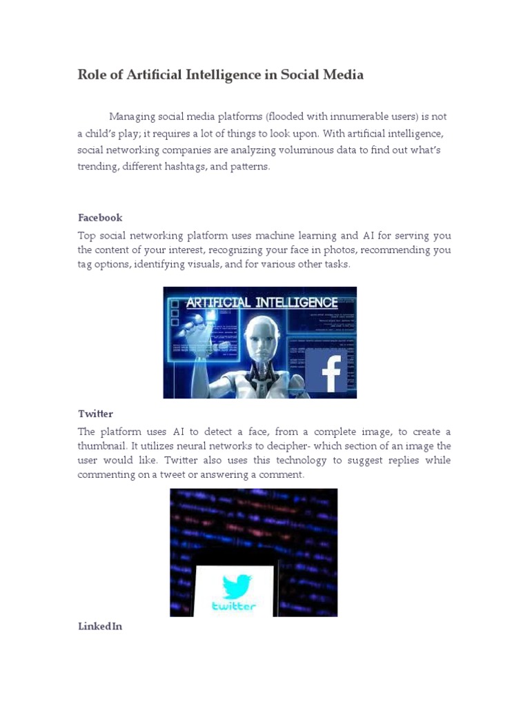 I Am Sharing 'Edited. Role of Artificial Intelligence in Social Media ...