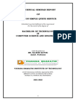 A Technical Seminar Report: Submitted in Partial Fulfilment of The Requirement For The Award of The Degree of