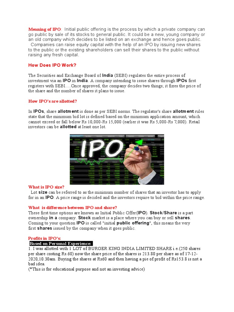 An InDepth Guide to Initial Public Offerings (IPOs) The Meaning