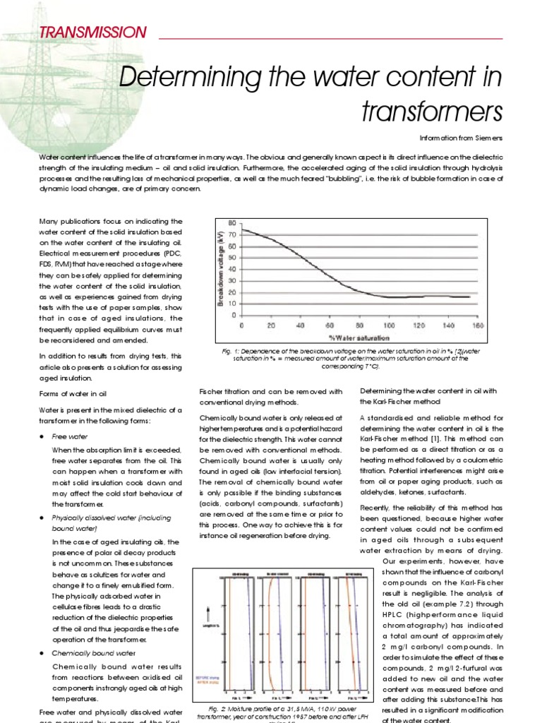 Water Content Impact on Transformer Insulation | PDF | Transformer ...