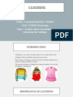 A Study Report On Consumer Behaviour For Clothing