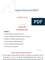 Human Computer Interaction (HCI) : Compiled By: Genet G