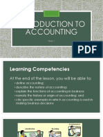 Introduction To Accounting: Week 1