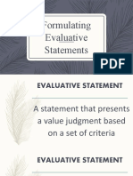 Evaluative Statements