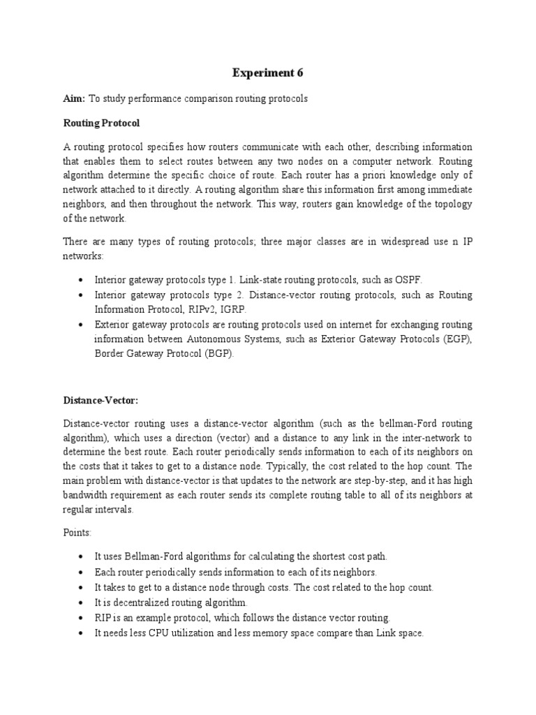 A Comprehensive Comparison of DistanceVector, LinkState, and Hybrid Routing Protocols Through