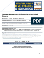 Language Attitude Among Malaysian Secondary School Students