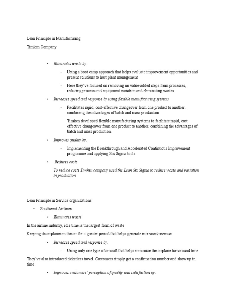 Lean Manufacturing Principles Overview | PDF | Lean Manufacturing ...