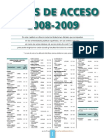 Notas de Corte Curso 2008-2009