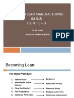 Agile and Lean Manufacturing IM-515 Lecture - 3: Dr. M Fahad Associate Professor (IMD)