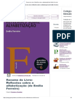 Resumo Do Livro - Reflexões Sobre A Alfabetização (De Emília Ferreiro)