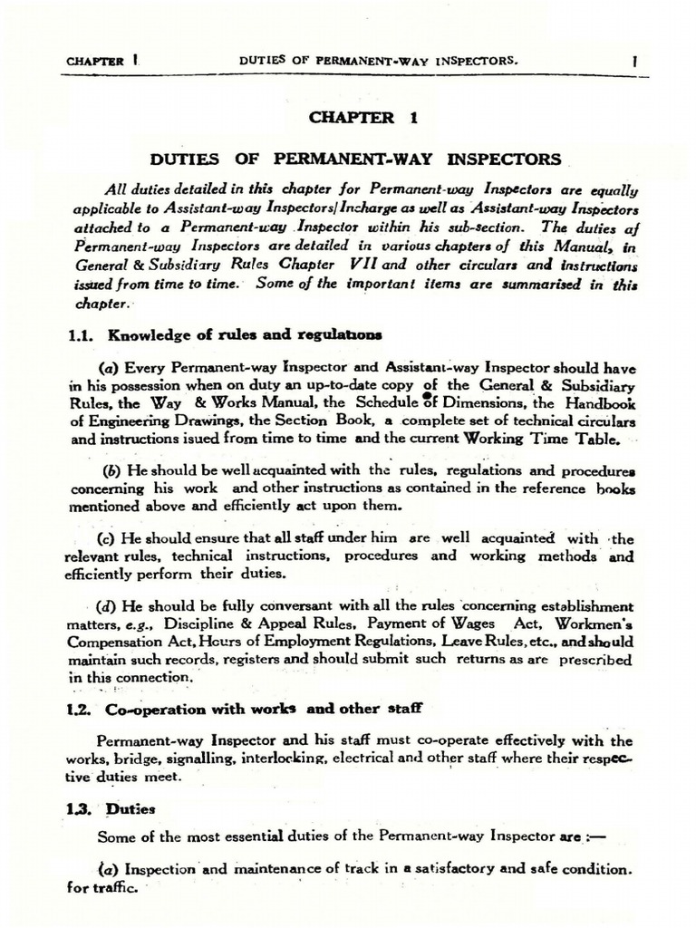 Efficient Duties of Railway Track Inspectors PDF Rail Transport