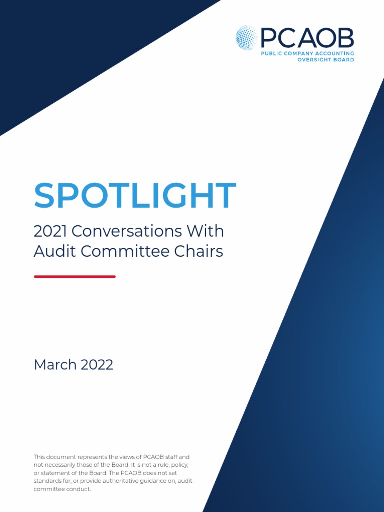 Spotlight 2021 Conversations With Audit Committee Chairs PDF Audit
