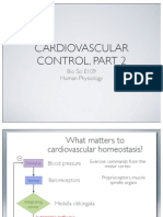 Cardiovascular Control, Part 2: Bio Sci E109 Human Physiology