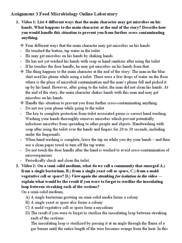 Food Microbiology Lab Assignment Guide | PDF | Mold | Virus