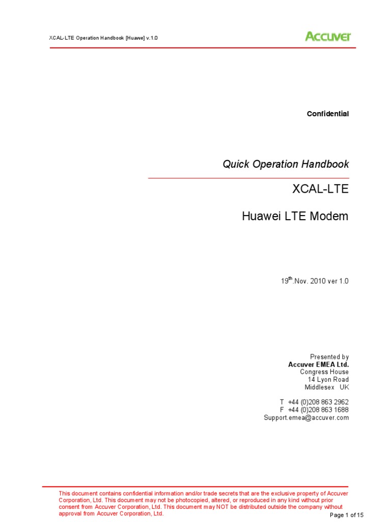 XCAL-LTE Operation Handbook Huawei V 1 | PDF | Lte (Telecommunication ...