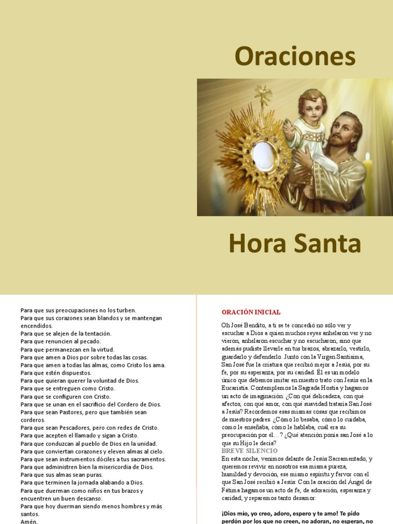 Guía de Oraciones para Hora Santa | PDF | Cristo (título) | eucaristía