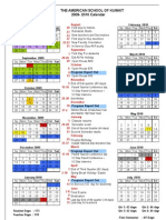 The American School of Kuwait 2009-2010 Calendar