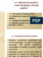 Tema 1. Obiectul de studiu şi conținutul disciplinei „Finanţe publice”