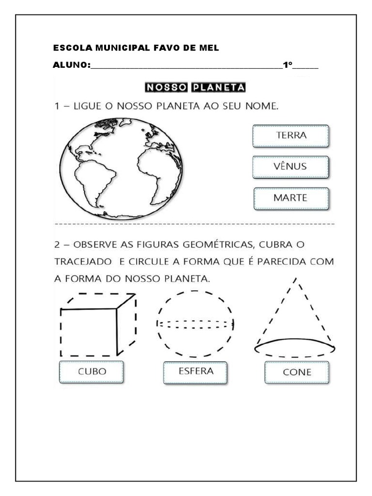 Atividade 1 Ano Planeta Terra Ge | PDF