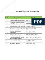 Academic Calendar 2019 20