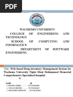 Wachemo University College of Engineering and Technology School OF Computing AND Informatics Department of Software Engineering