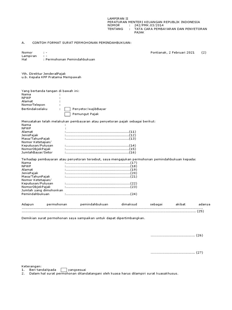 Form Pemindahbukuan | PDF
