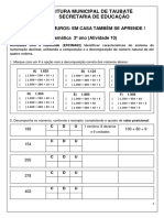 3ano MATEMATICA Ativ10 Sistema de Numeraºúo Decimal