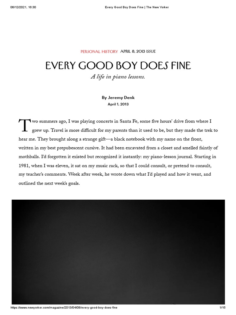 Every Good Boy Does Fine - The New Yorker | PDF
